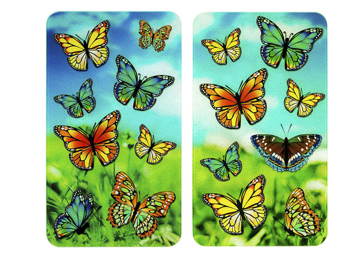 Keukenhulpjes - 'WENKO' afdekplaten voor het fornuis vlinders, set van 2, in Farbe VLINDERS
