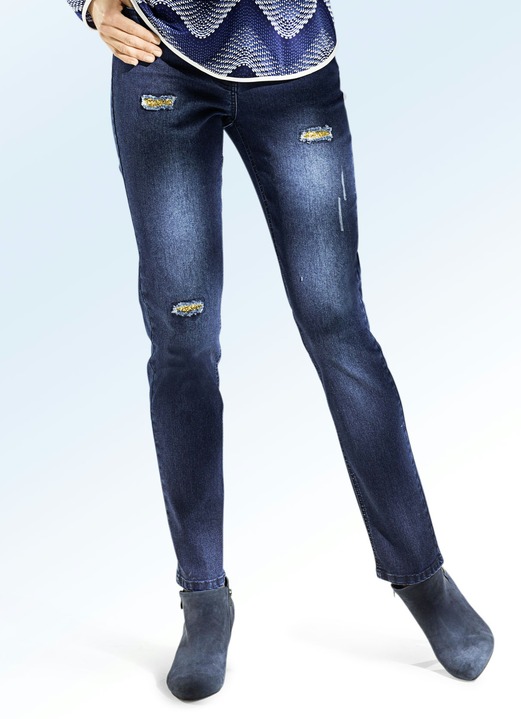 Broeken - Elegante jeans, in Größe 017 bis 052, in Farbe DONKERBLAUW Ansicht 1