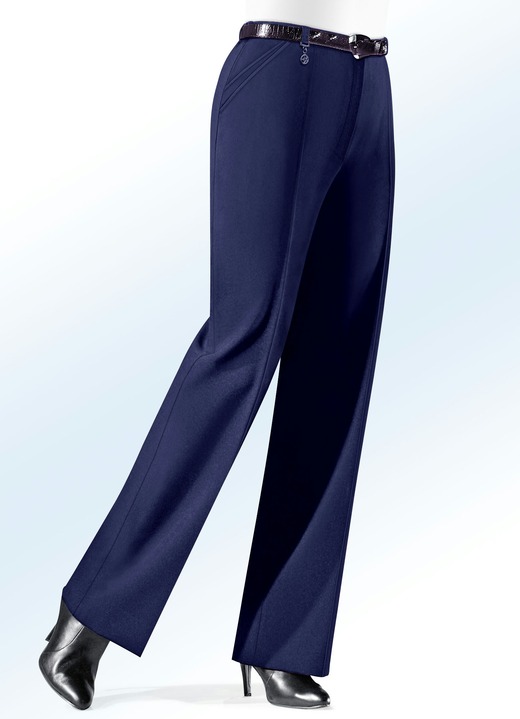 Broeken - Broek met decoratieve tags in 6 kleuren Broeken - Broek met decoratieve tags in 6 kleuren, in Größe 019 bis 100, in Farbe MARINE