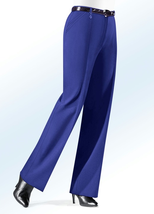 Hosen mit Knopf- und Reißverschluss - Hose mit Zieranhänger in 6 Farben Hosen mit Knopf- und Reißverschluss - Hose mit Zieranhänger in 6 Farben, in Größe 019 bis 100, in Farbe ROYALBLAU