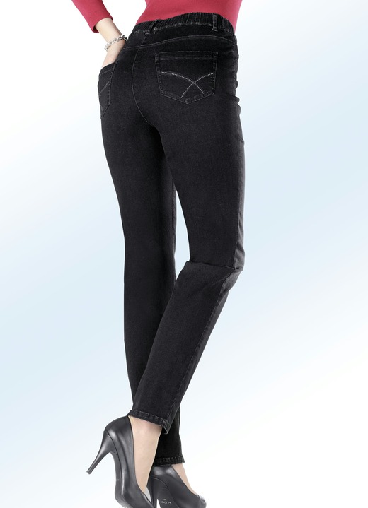 Jeans - Supercomfortabele jeans in vijfzakkenmodel, in Größe 018 bis 054, in Farbe ZWART Ansicht 1