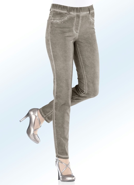 Broeken - Jegging-jeans, in 8 kleuren, in Größe 017 bis 092, in Farbe TAUPE Ansicht 1