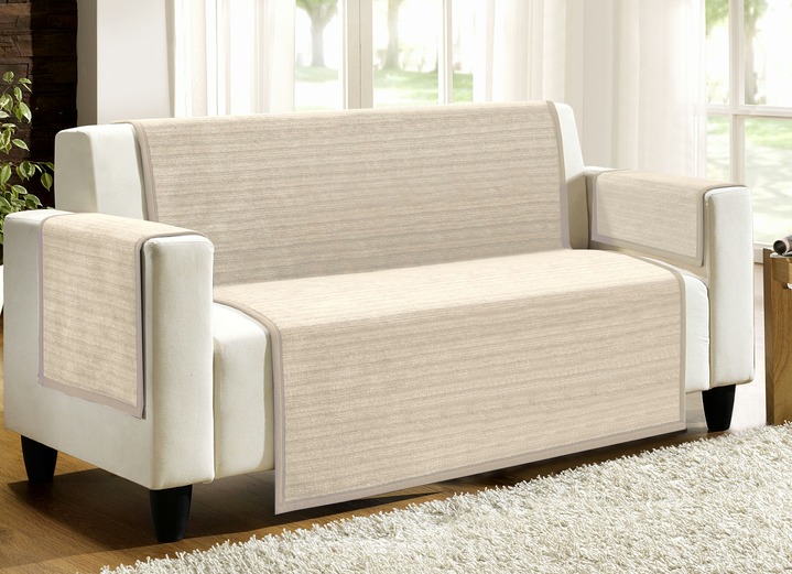 - Super knuffelige woonaccessoires met boord, in Größe 102 (Fauteuilbeschermer, 50 x 200 cm) bis 900 (3-delige voordeelset), in Farbe NATUREL