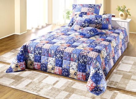 Katoenen spreien en kussenovertrekken in patchwork-look