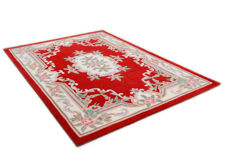 Klassiek - Handgetufte matten en tapijten, in Größe 111 (vloerkleed, 60 x 90 cm) bis 325 (slaapkamermat, 3-delig), in Farbe ROOD Ansicht 1