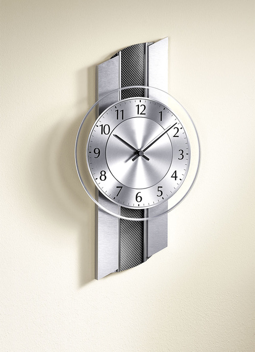 Horloges - Wandklok met achterzijde in carbon-look, in Farbe