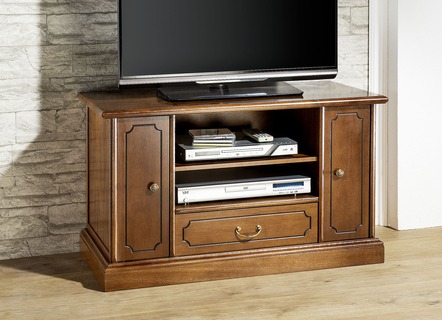 TV longboard met gedetailleerd houtsnijwerk
