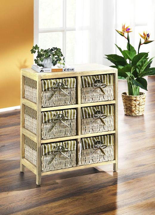 Regale - Regal mit sichtbarer Holzstruktur, in Farbe NATUR, in Ausführung Regal mit 6 Körben Ansicht 1