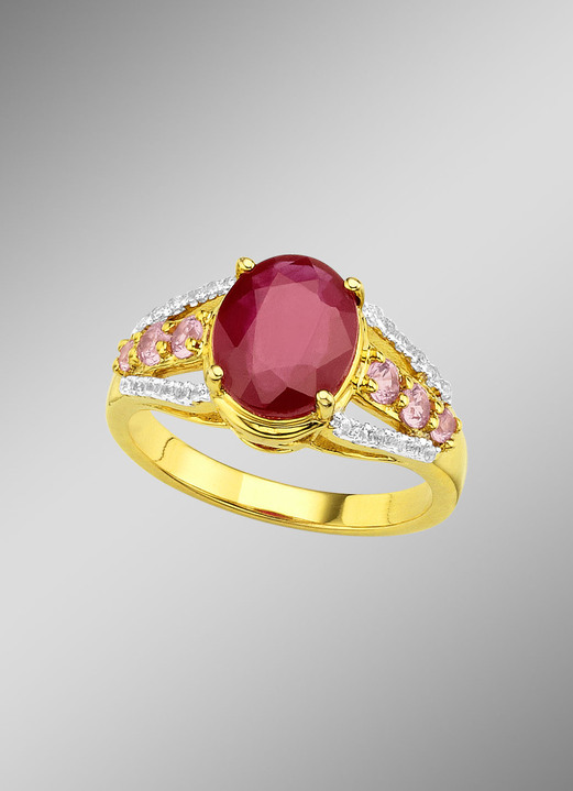 Ringen - Massieve damesring met robijnen, briljanten en saffieren, in Größe 160 bis 220, in Farbe  Ansicht 1