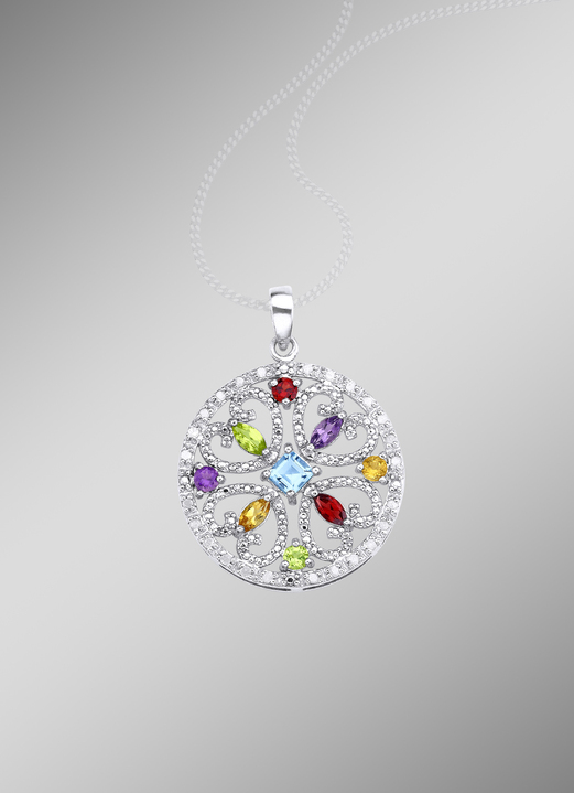 Hangers - Kettinghanger met diamanten en edelstenen, in Farbe  Ansicht 1