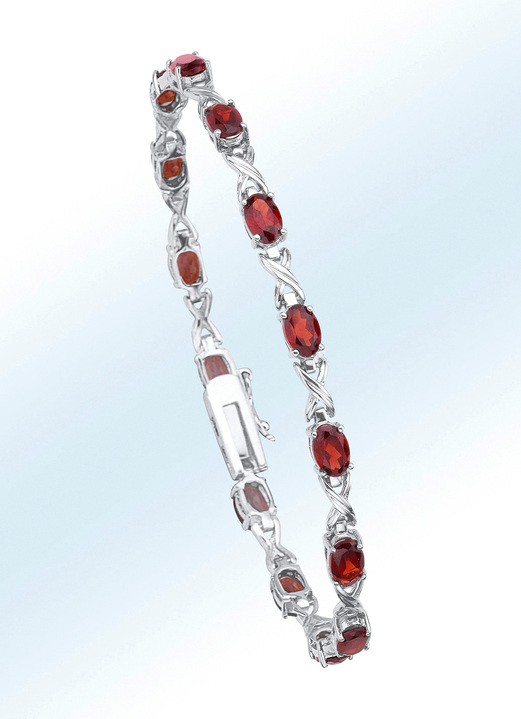 Armbanden - Armband met echte granaat, in Farbe