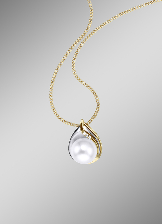 - Parelhanger met diamanten, in Farbe  Ansicht 1