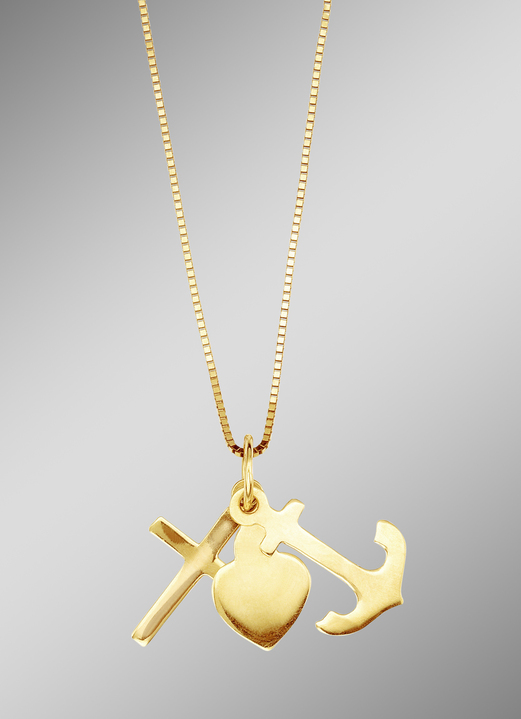 Hangers - Kettinghanger 'Geloof, liefde en hoop', met Venetiaanse ketting, in Farbe
