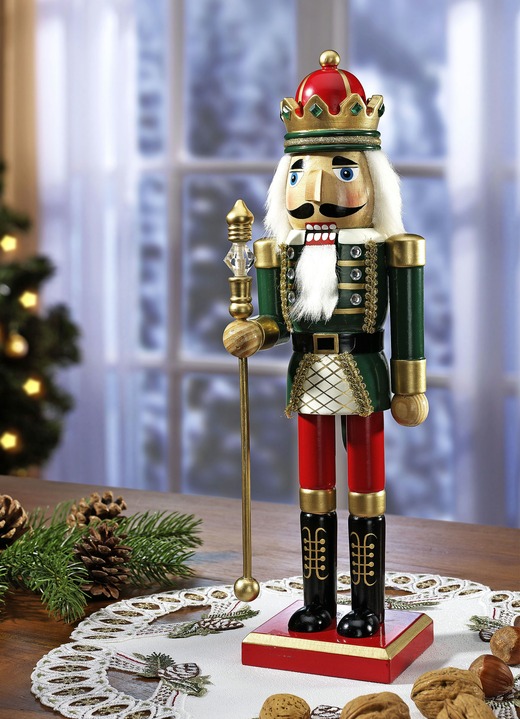 Kerstdecoraties - Notenkraker, in Farbe GROEN-ROOD