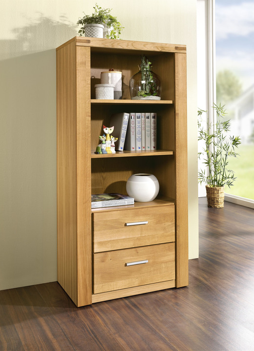 Schappen - Plank met massief houten fronten, in Farbe KERNBUCHE Ansicht 1