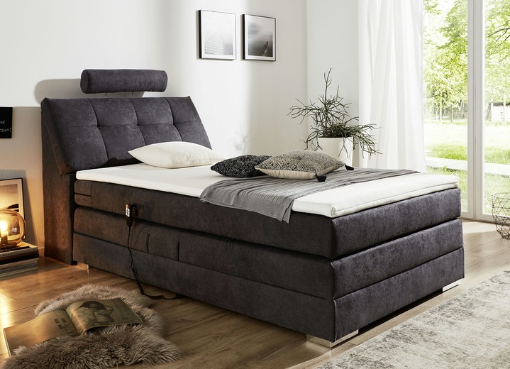 Boxspring - Motor-boxspringbed met verstelbare hoofd- en voeteind, in Farbe ANTRACIET