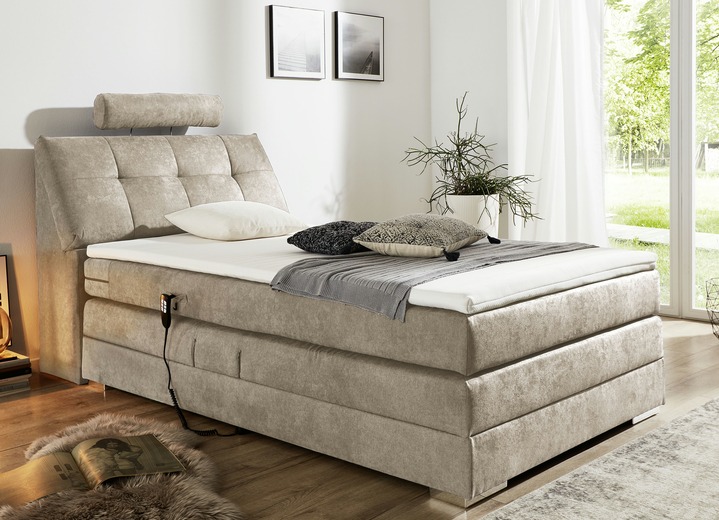 Boxspring - Motor-boxspringbed met verstelbare hoofd- en voeteind, in Farbe ZAND Ansicht 1