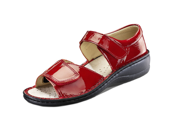 Sandalettes & slippers - Taurus damessandalen in laklook, in Größe 036 bis 042, in Farbe ROOD Ansicht 1