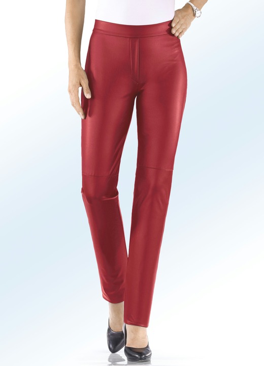 Broeken - Broek van zacht imitatie-nappaleder, in Größe 018 bis 235, in Farbe LICHTGRIJS M. Ansicht 1