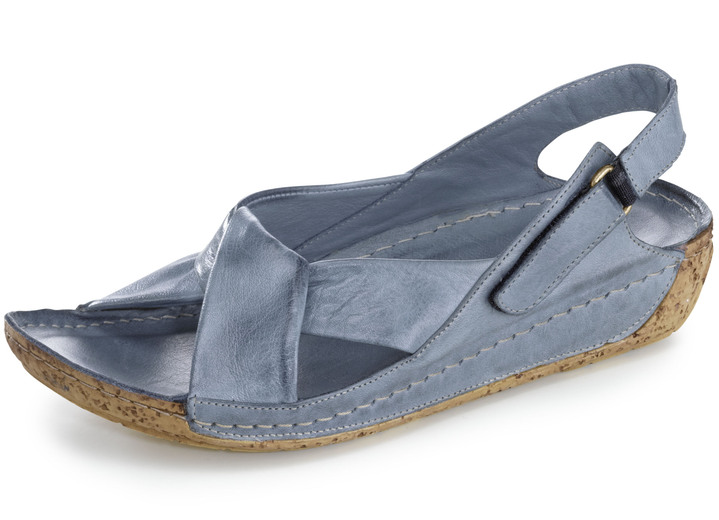 Sandalen & slippers - Gemini, comfortabele damessandalen, breedte G, met elastische band, in Größe 036 bis 042, in Farbe JEANS Ansicht 1