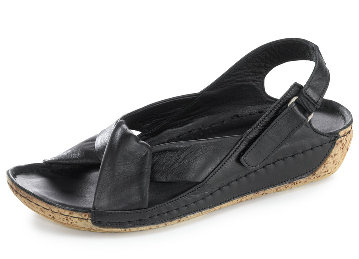 Sandalen & slippers - Gemini, comfortabele damessandalen, breedte G, met elastische band, in Größe 036 bis 042, in Farbe ZWART Ansicht 1