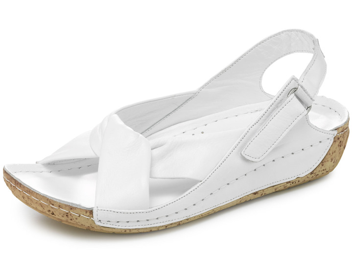Sandaletten & Pantoletten - Gemini, bequeme Damen-Sandalen, Weite G, mit Gummizug, in Größe 036 bis 042, in Farbe WEISS Ansicht 1