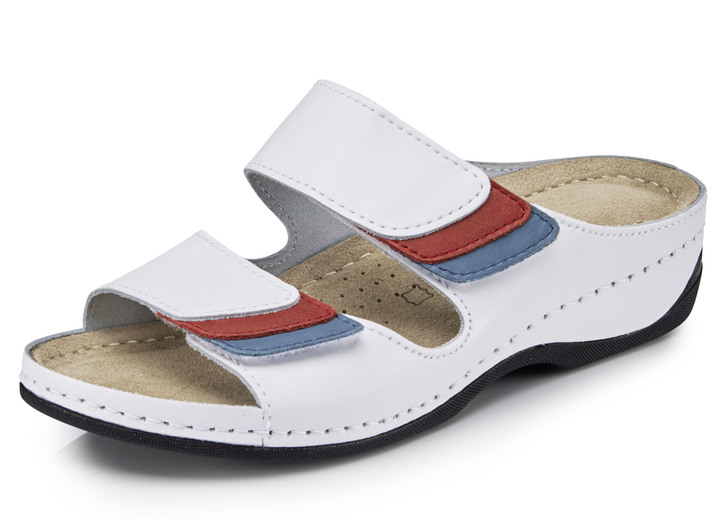 Sandalen & slippers - ELENA EDEN muiltjes met contrasterende inzetstukken, in Größe 036 bis 042, in Farbe WIT Ansicht 1
