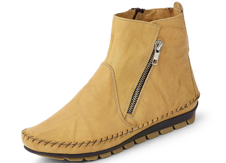 Gemini mocassin enkellaarsjes met decoratieve ritssluiting