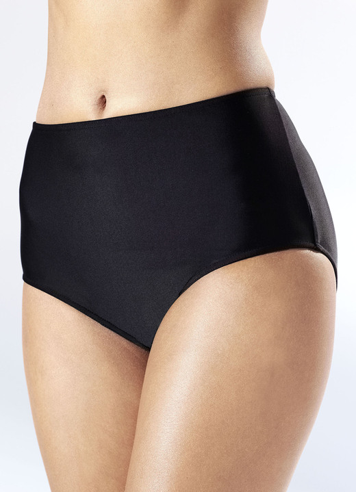 Bikini's - Set van twee bikinibroekjes, in een hogere snit, met een vormgevende voering aan de voorkant, in Größe 038 bis 052, in Farbe 1x ZWART, 1x MARINE Ansicht 1