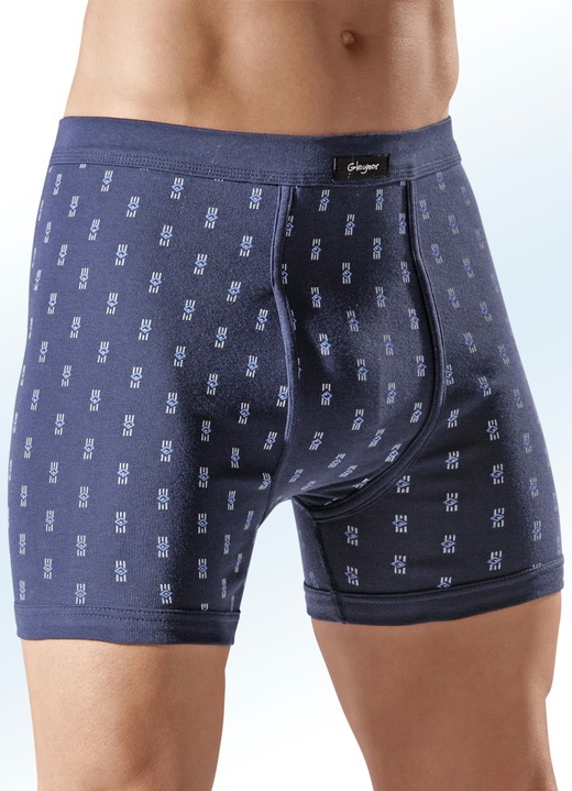 - Set van vier onderbroeken, met allover dessin, in Größe 005 bis 011, in Farbe 2X MARINE-WIT-BLAUW, 2X BLAUW-WIT-MARINE