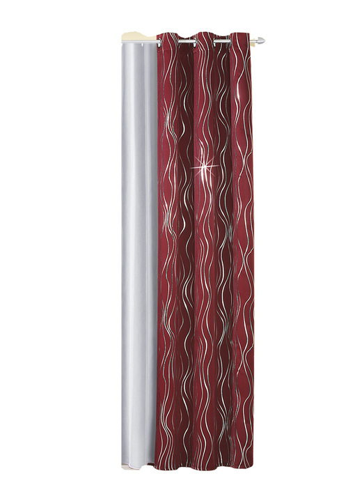Modern - Verduisterende sjaal met oogjes, in Größe 365 (H 145 x B 135 cm) bis 456 (H 245 x B 135 cm), in Farbe WIJNROOD Ansicht 1