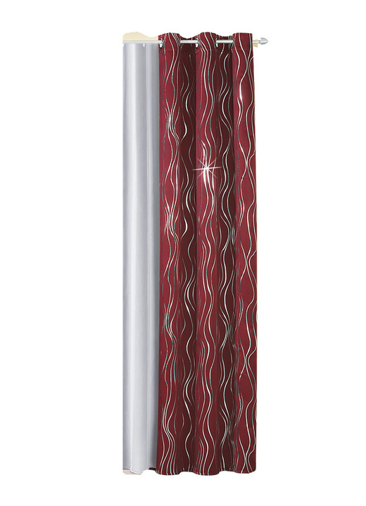 Modern - Verduisterende sjaal met oogjes, in Größe 365 (H 145 x B 135 cm) bis 456 (H 245 x B 135 cm), in Farbe WIJNROOD