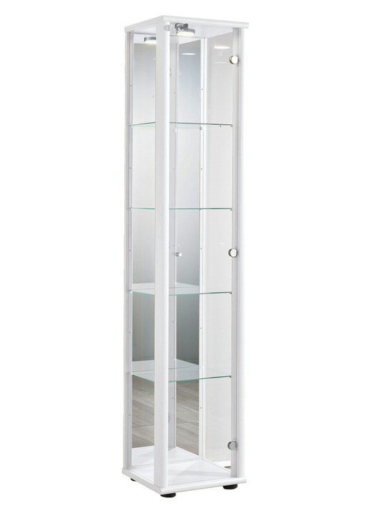 Vitrinen - Vitrine, 1-türig, mit LED-Beleuchtung, in Farbe WEISS Ansicht 1