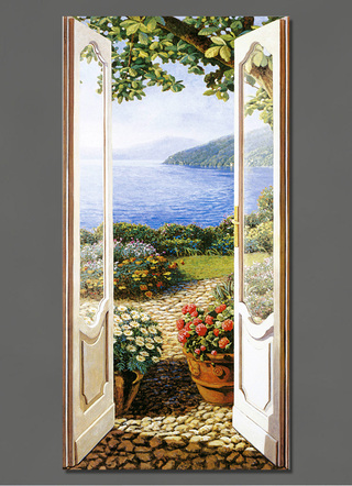 Schilderij Giardino sul lago