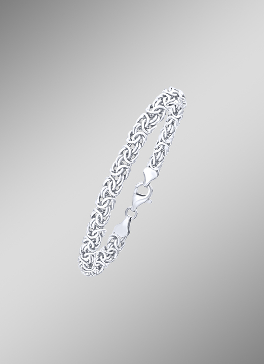 Halskettingen - Elegante set van fijn zilver 925/- in koninklijk kettingdesign, in Farbe , in Ausführung Armband, 19 cm lang Ansicht 1