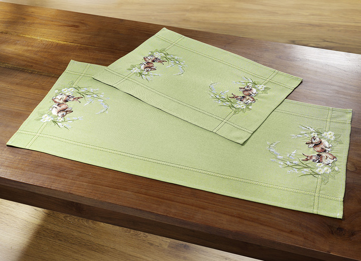 Tafellakens - Tafel- en kamerdecoratie, in Größe 101 (Kleedje, 35/50 cm) bis 404 (Kussensloop, 40/40 cm), in Farbe GROEN Ansicht 1
