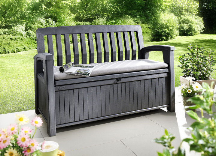 Tuinmeubels - Tuinbank met houtlook, in Farbe ANTRACIET Ansicht 1