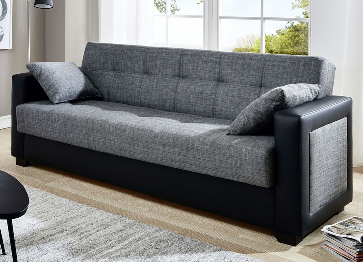 Slaap sofa`s - Slaapbank inclusief kussen, in Farbe ZWART-GRIJS Ansicht 1