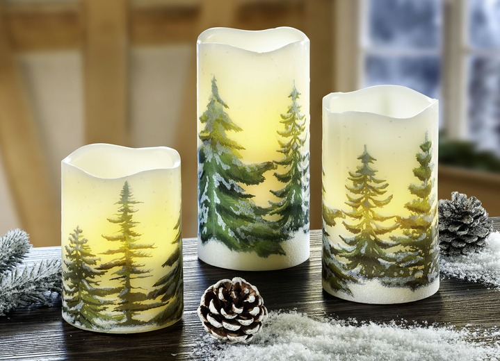 Kerstdecoraties - Led-waskaarsen, set van 3, in Farbe WIT Ansicht 1