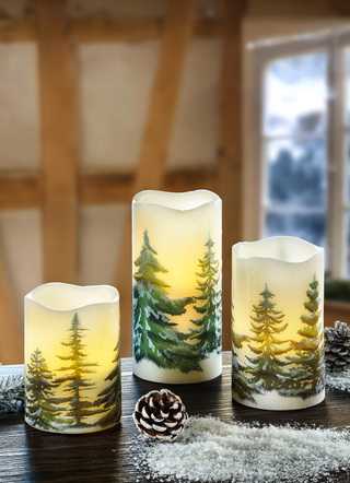 Led-waskaarsen, set van 3