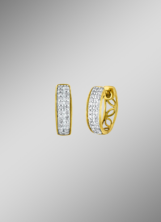 - Creoolse oorbellen met diamanten, in Farbe  Ansicht 1
