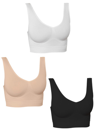Set van 3 naadloze comfort-bh's