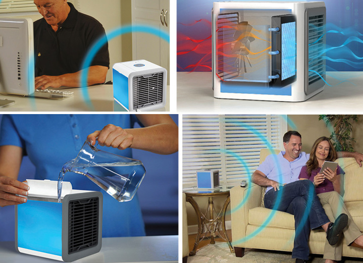 Koelen & verwarmen - Arctic Air luchtverfrisser met Hydro-Chill-technologie, zonder chemie, in Farbe BLAUW/WIT Ansicht 1