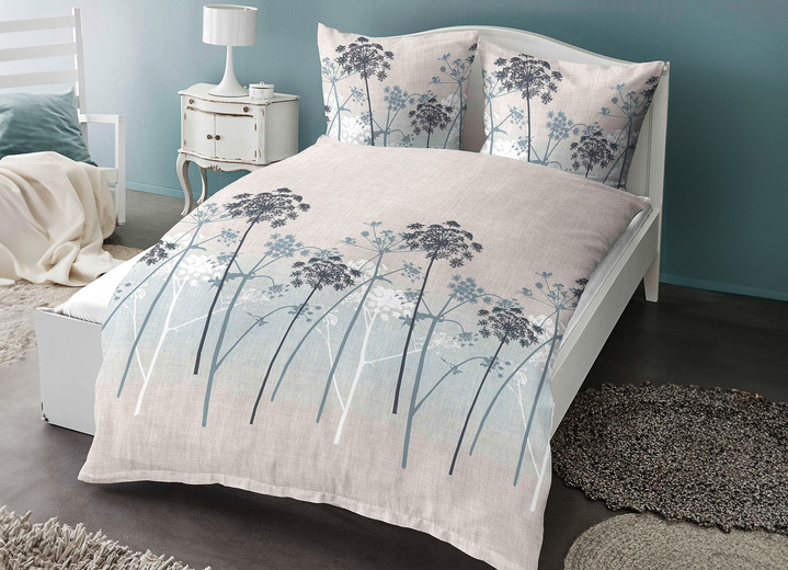 Beddengoed - Fijne vlas beddengoedset van Castell, in Größe 112 (80/80 cm + 135/200 cm) bis 115 (80/80 cm + 155/220 cm), in Farbe LICHTGRIJS Ansicht 1