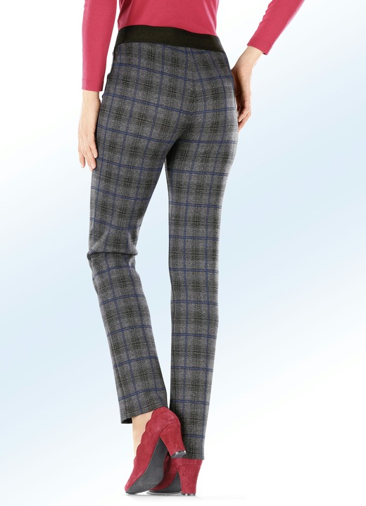 SALE % - Hose in angesagter Karo-Dessinierung, in Größe 018 bis 235, in Farbe ANTHRAZIT-BLAU Ansicht 1