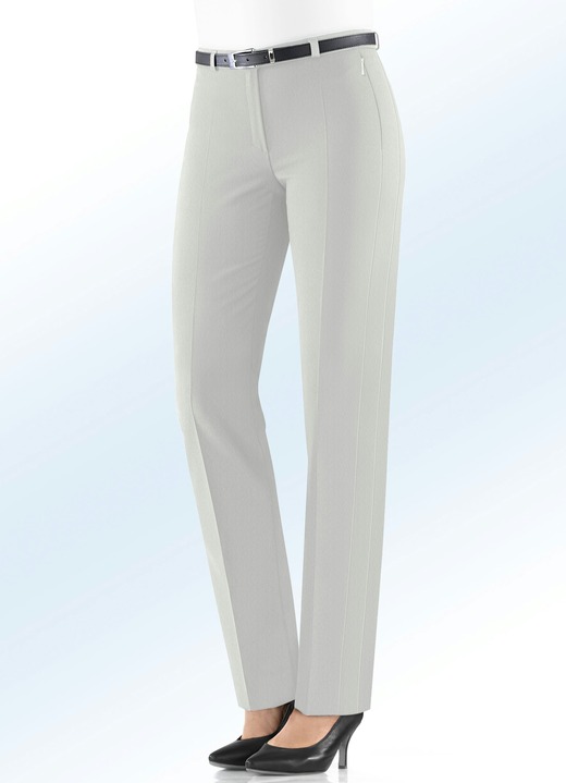 Broeken - Aantrekkelijke broek met stretch tailleband, in Größe 018 bis 245, in Farbe LICHTGRIJS GEM. Ansicht 1