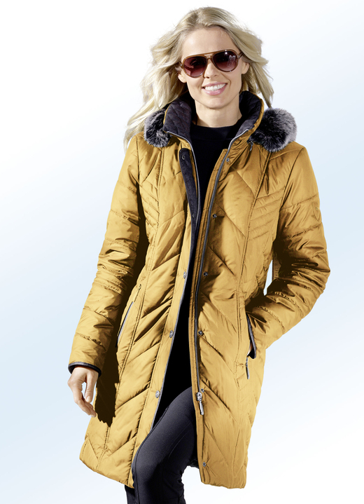 Wintermantels - Korte jas in 2 kleuren, in Größe 038 bis 056, in Farbe MESSING Ansicht 1