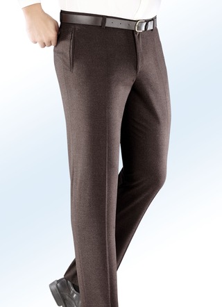 ‘Klaus Modelle‘ broek met lage taille van flanel in 2 kleuren