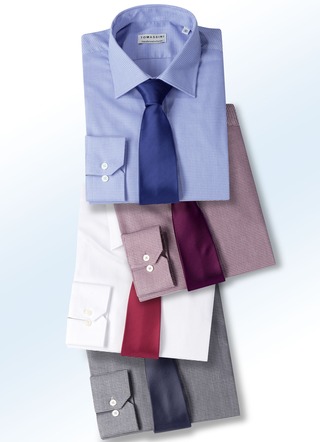 Overhemd met gecombineerde manchetten in 4 kleuren en 3 mouwlengtes