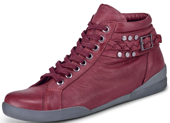 Laarzen & laarsjes - Andrea Conti veterlaarzen in een trendy look, in Größe 036 bis 042, in Farbe ROBIJNROOD Ansicht 1